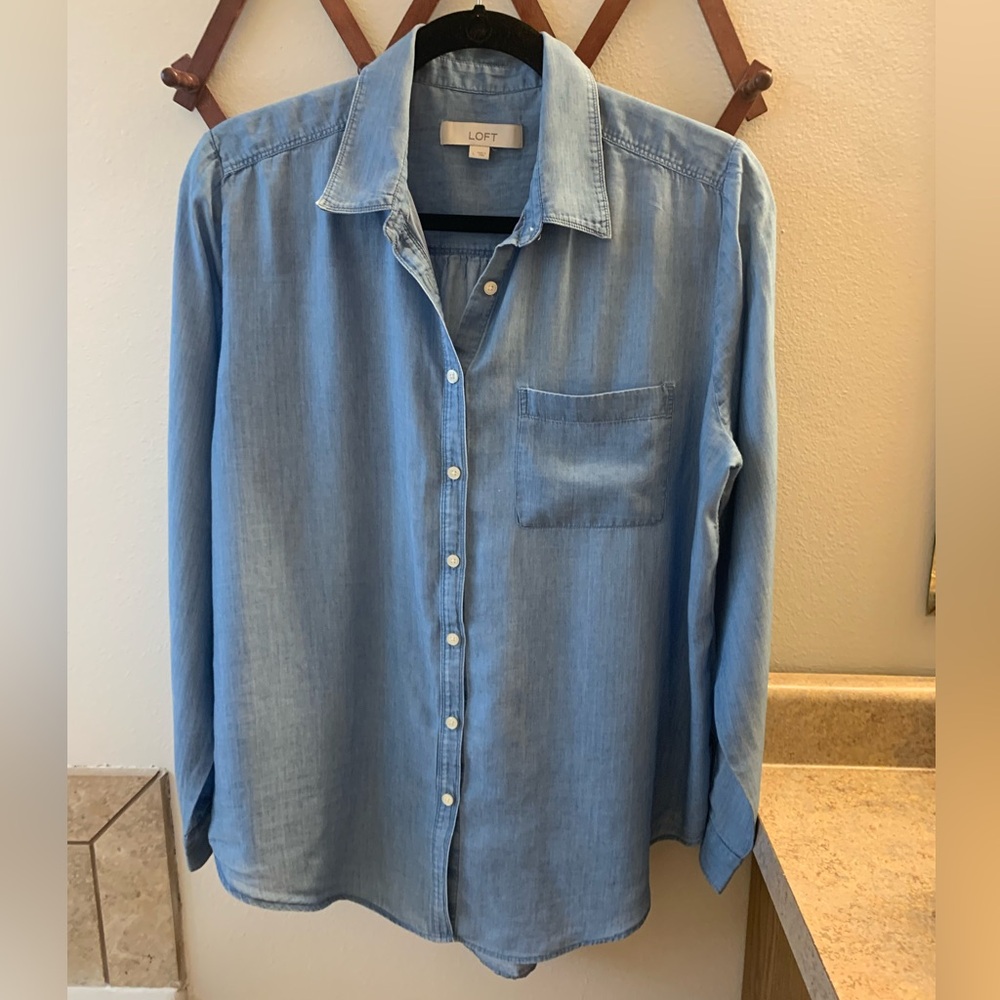 LOFT Light Blue Denim Shirt